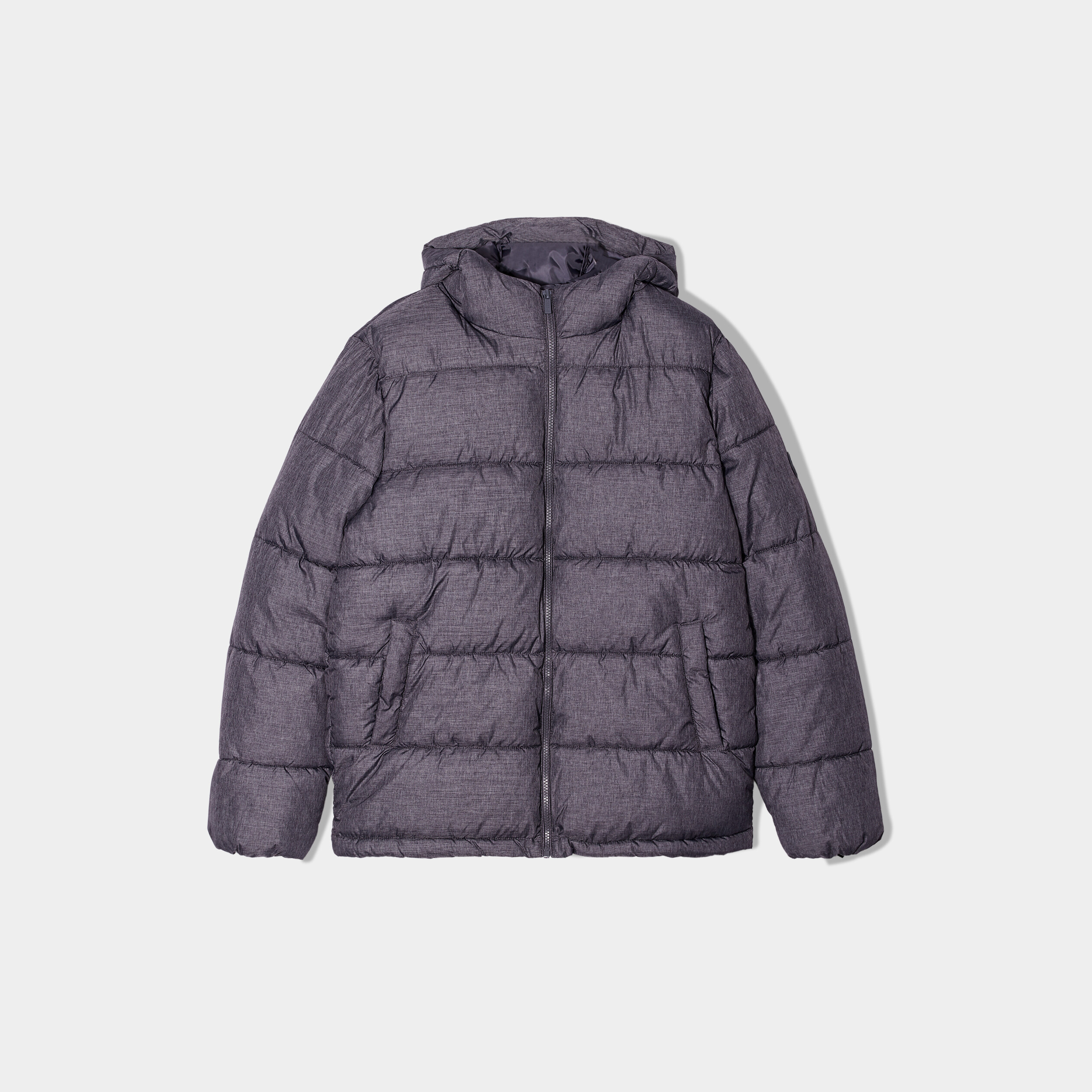Doudoune zippée à capuche gris foncé homme | La Halle