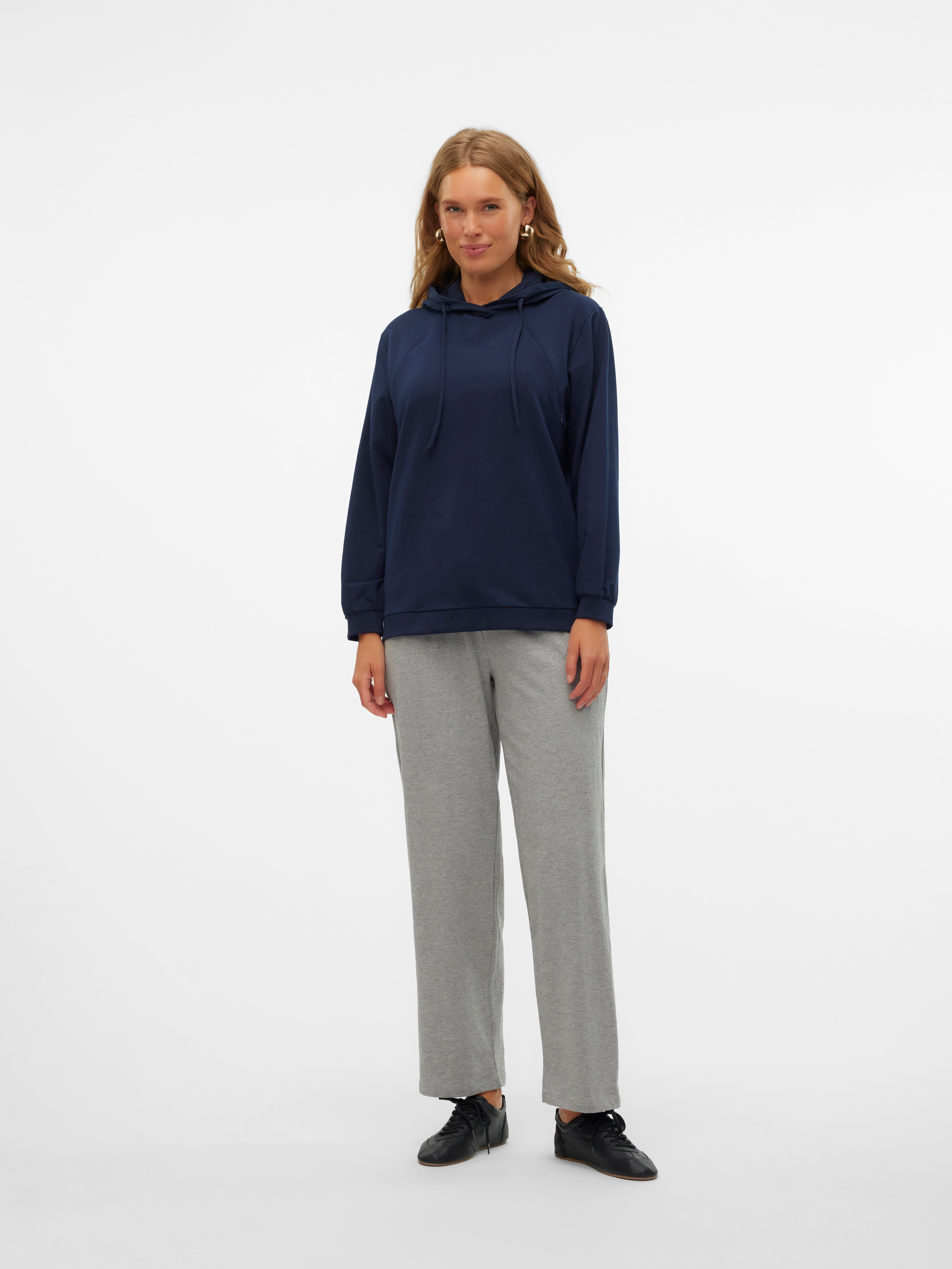Normal geschnitten Kapuze Sweatshirt