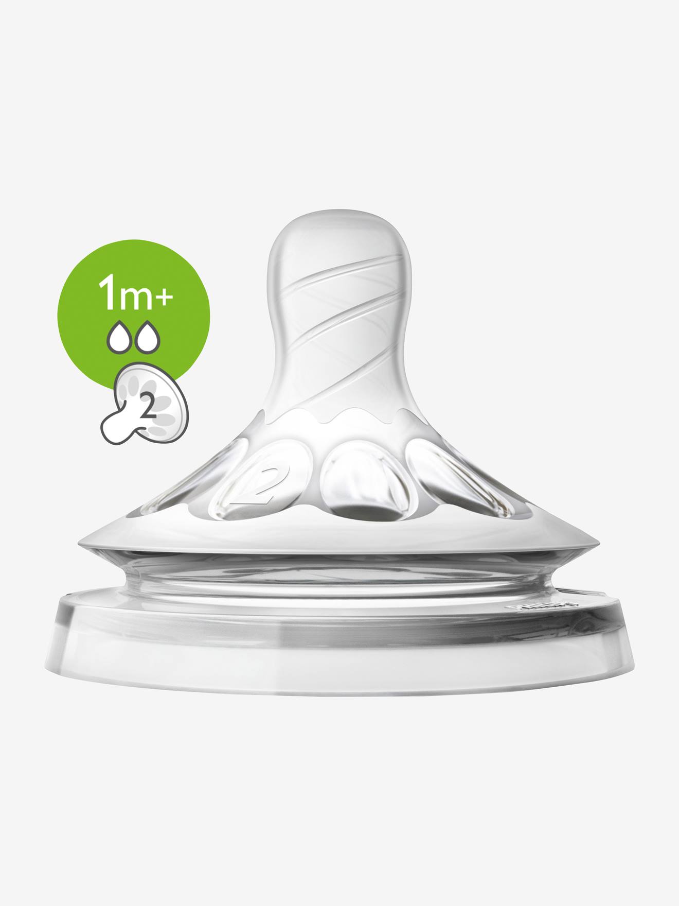 Lot de 2 tétines Philips AVENT Natural, 5 débits transparent