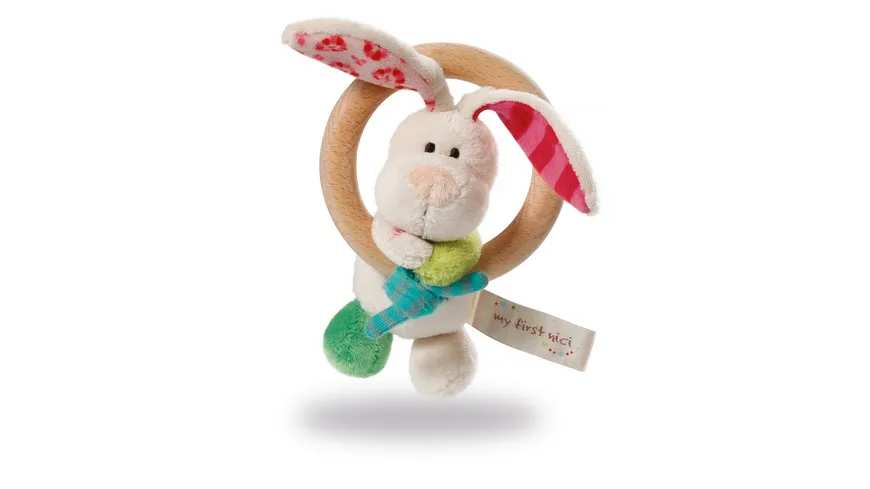 NICI Holzgreifring Hase Tilli mit Glocke 37433