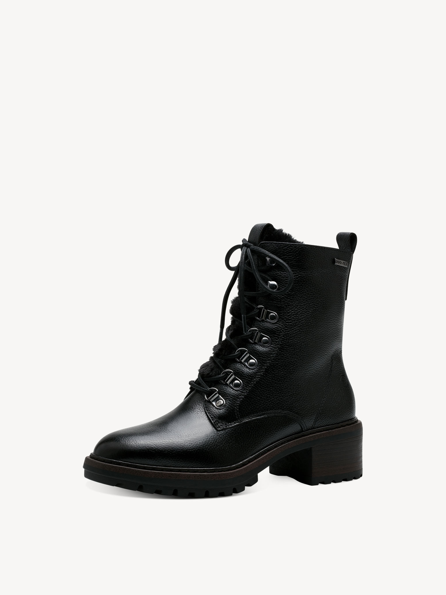 Bottine en cuir - noir doublure chaude