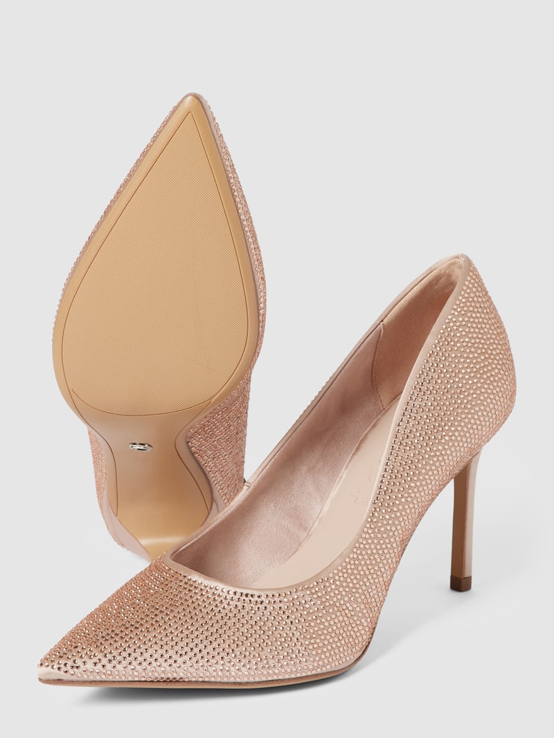 Pumps mit Zierbesatz in gold