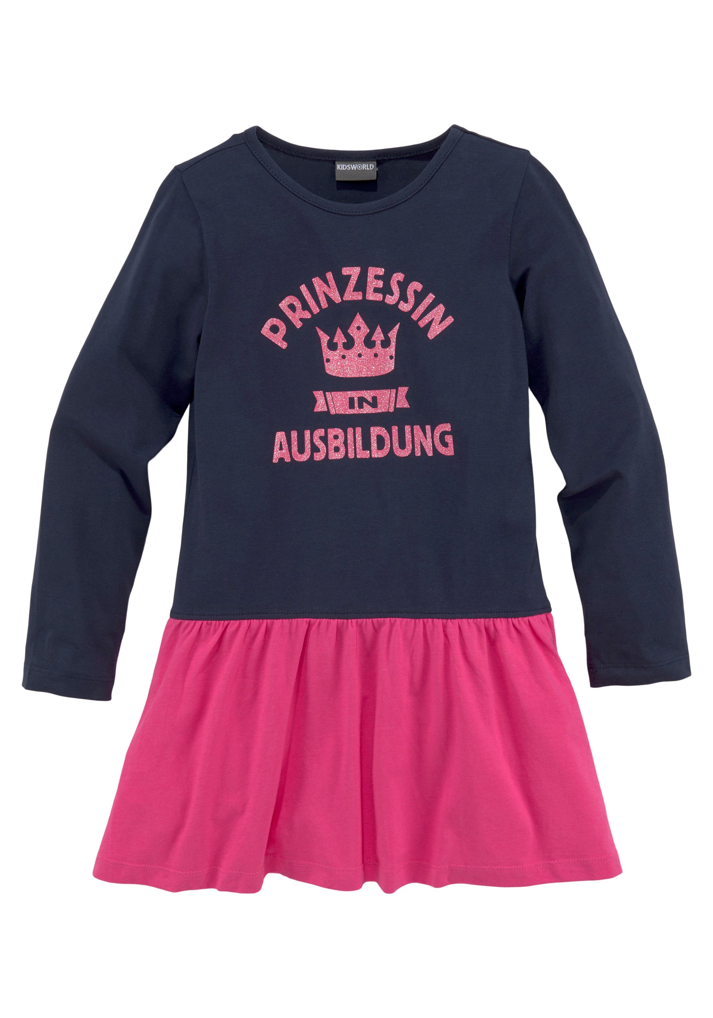 KIDSWORLD Jerseykleid PRINZESSIN IN AUSBILDUNG, Sprüchedruck für kleine Mädchen