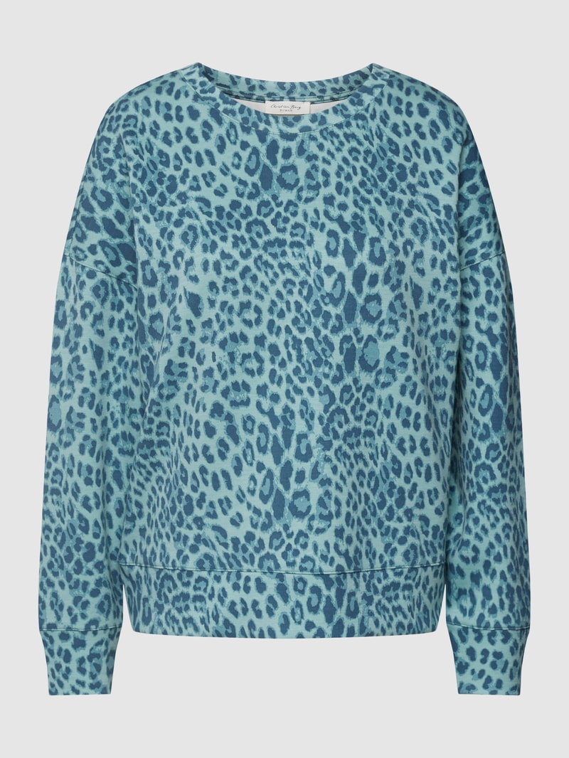 Oversized Sweatshirt mit Animal-Print in ozean blau