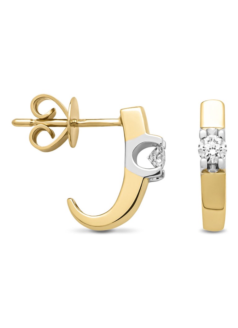 Diamond Point Gold solitaire stud earrings, 0.22 ct diamond, Lab-grown diamond