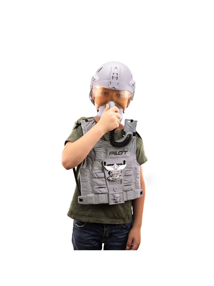 Toi-Toys Verkleidungsset Kampfpilot, mit Helm und Weste Kostüm Kinder in grau günstig kaufen onesize