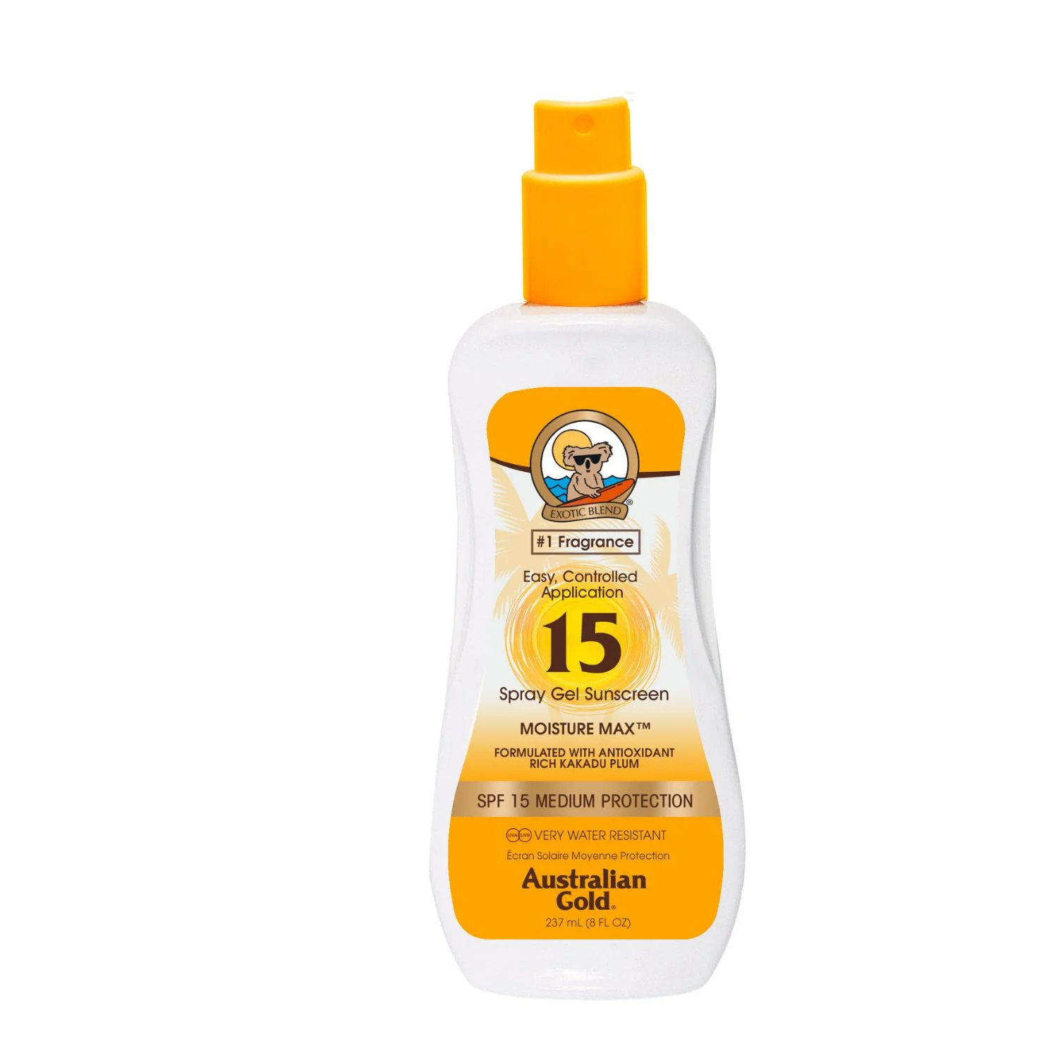 Gel protector solar en spray SPF15 - Gel corporal con protección solar media.