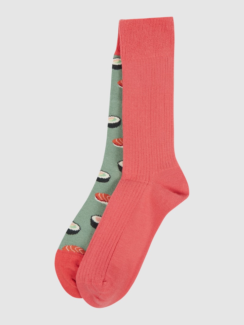 Socken mit Bio-Baumwolle im 2er-Pack in koralle