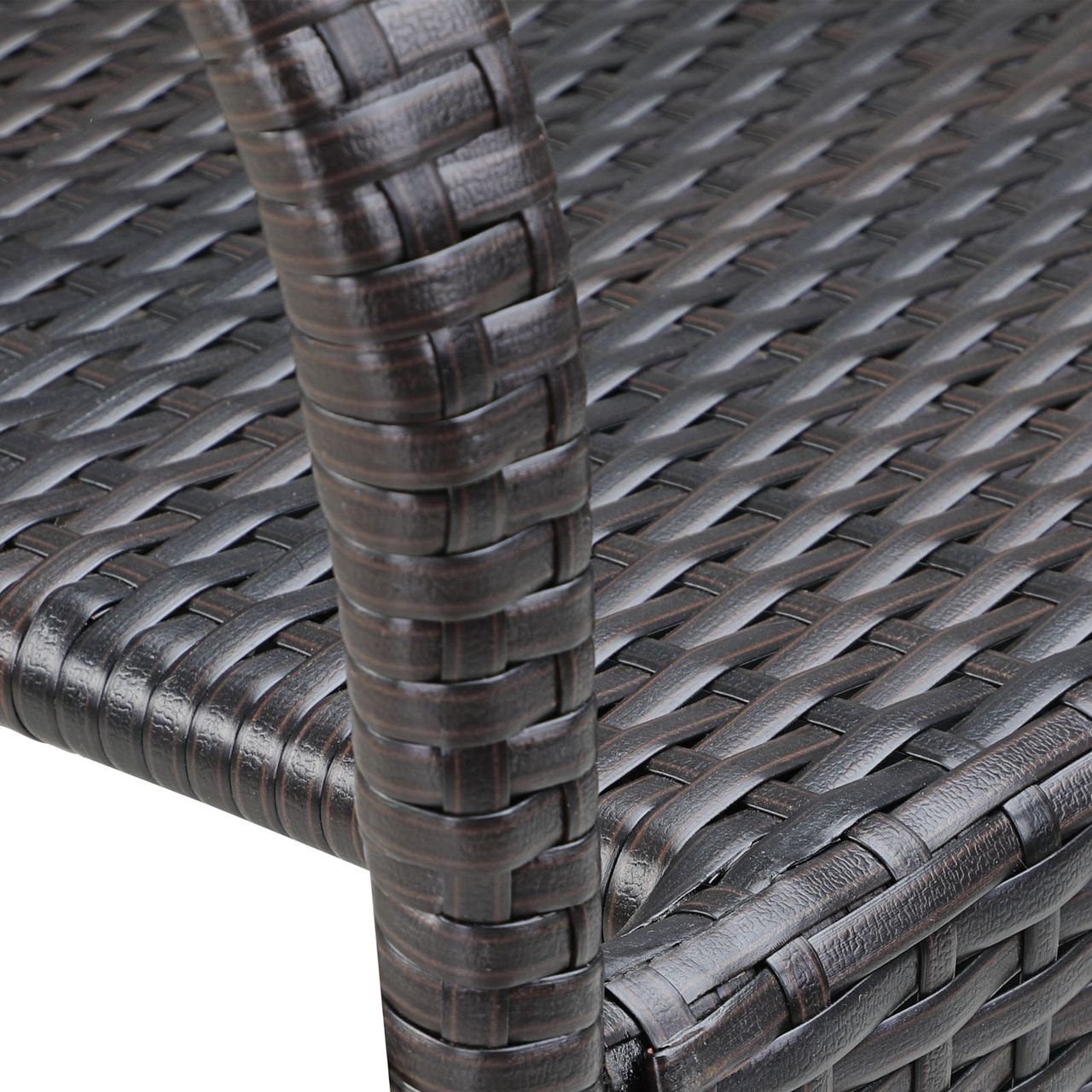 Casaria Polyrattan Stapelstuhl Comfort 4er-Set Braun