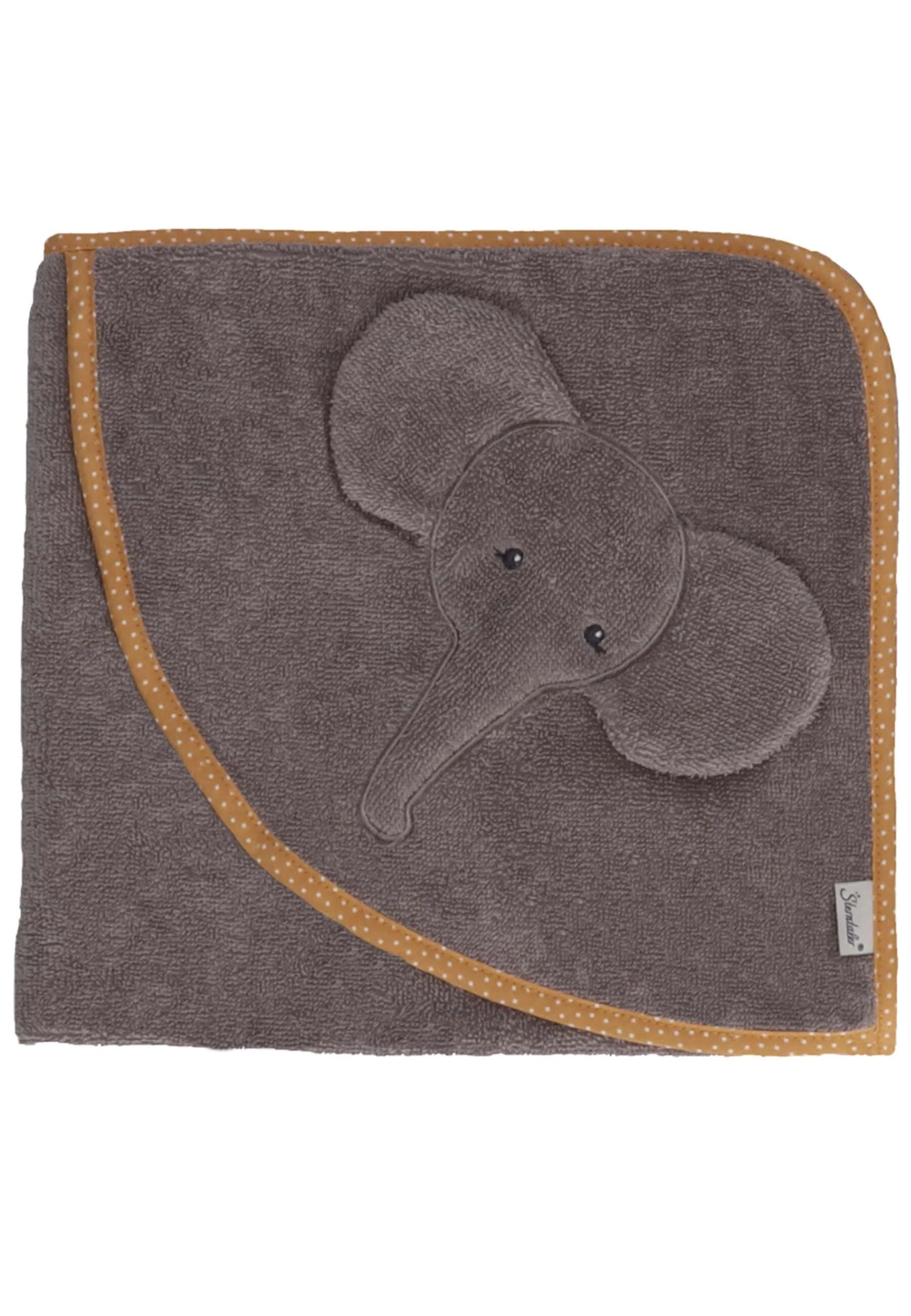 GOTS Motiv-Kapuzen-Badetuch 80x80cm Elefant Eddy