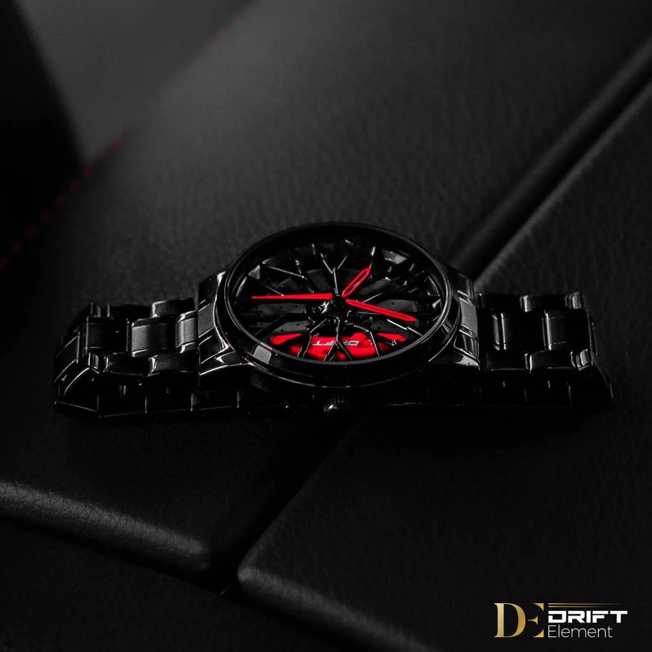 DRIFTELEMENT Quarzuhr MOTORSPORT FELGENUHR, Dreidimensionales Felgendesign