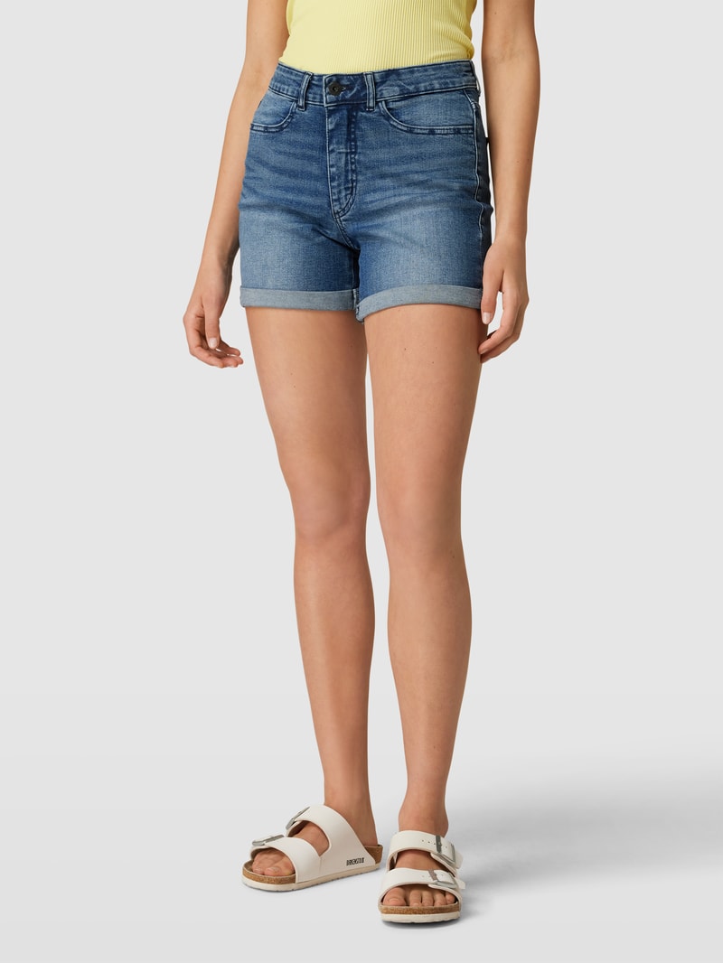 Jeansshorts mit fixierten Beinumschlägen Modell 'Twiggy' in blau