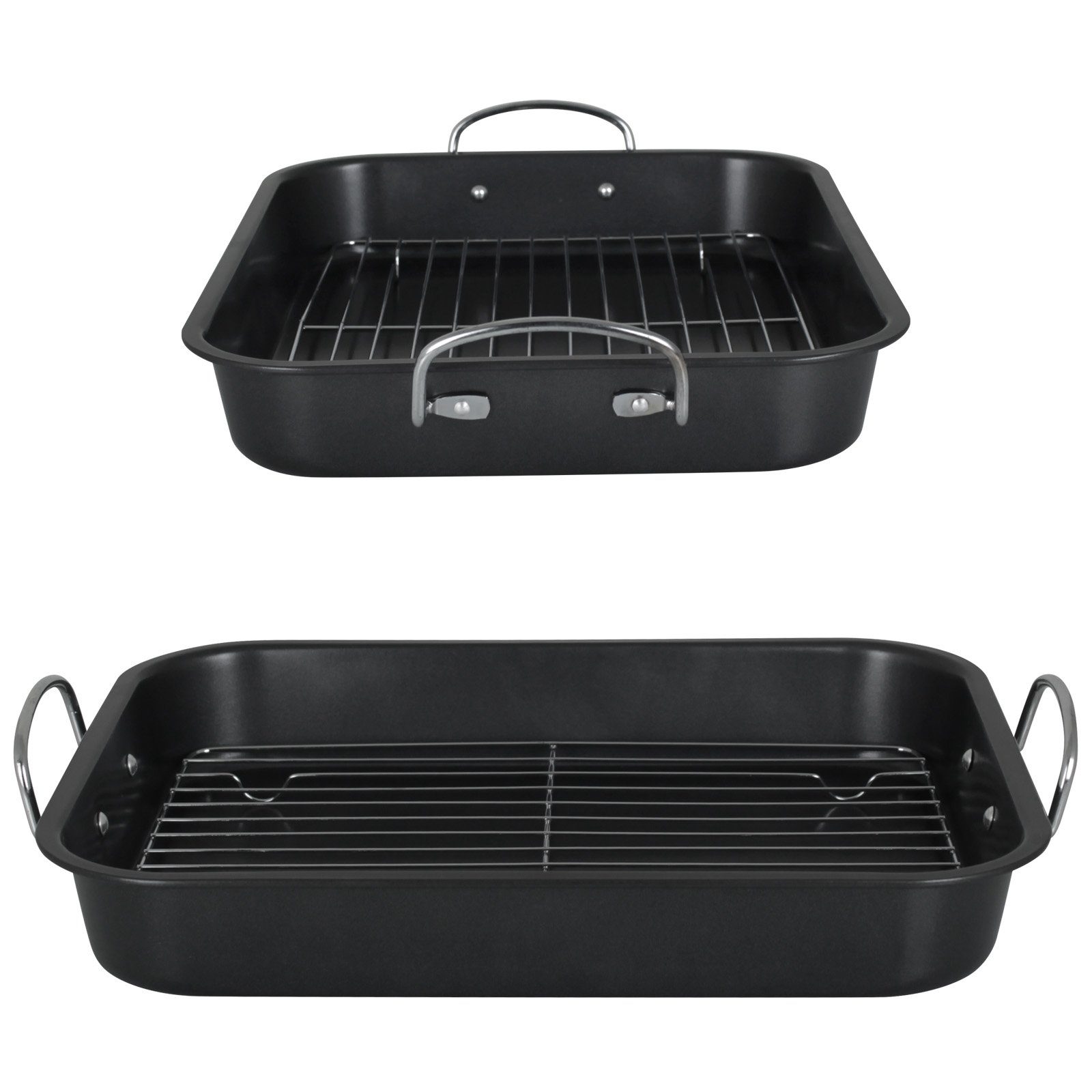 Koopman Bräter Bratform Grillrost 39x29cm Ofenform Schmortopf Multibräter, Gänsebräter Brattopf Kochgeschirr Backofen Gittereinsatz Kochtopf