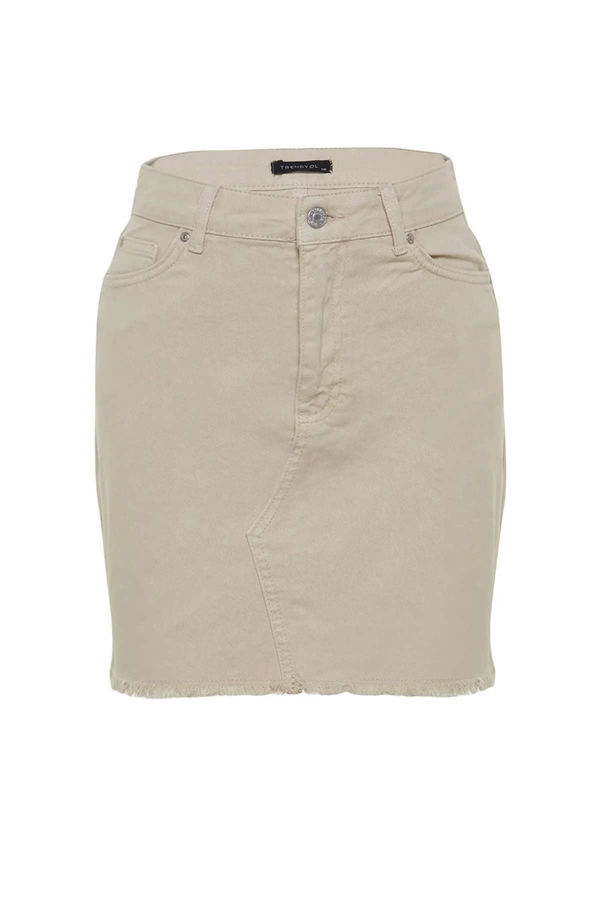 Trendyol Collection  Ecrufarbener Jeansrock TWOSS23ET00260