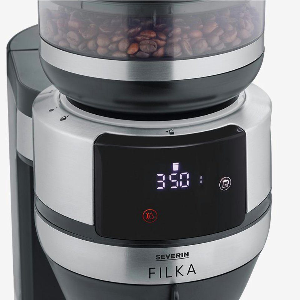 Severin Filterkaffeemaschine KA 4851 FILKA, Goldton-Filter, Edelstahl-Thermoskanne, Warmhaltefunktion, LED-Touch-Display