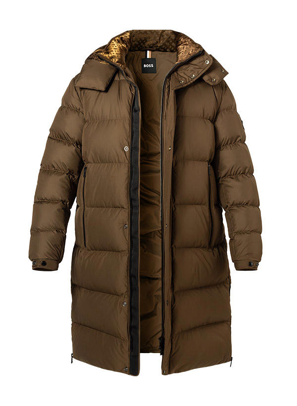 BOSS Black, Daunenmantel, Mikrofaser, khaki