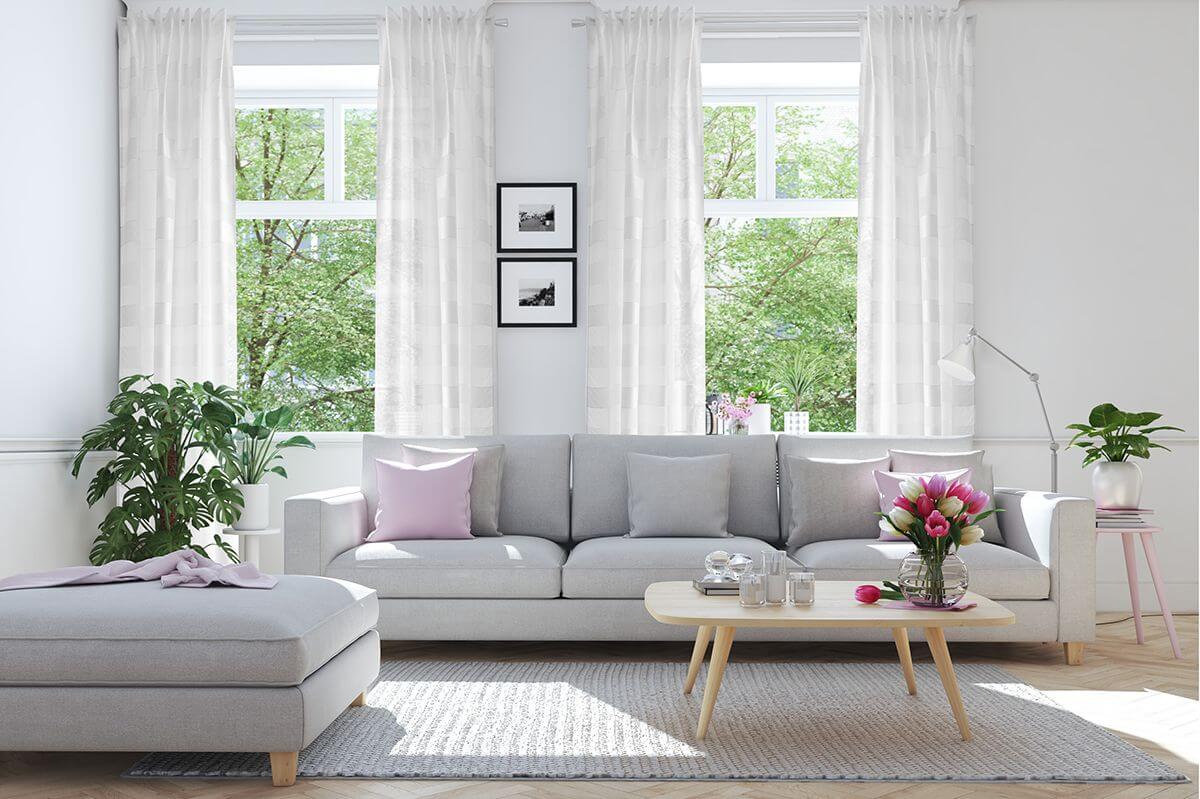 Indes Fuggerhaus Schal Lena verdeckte Schlaufen Weiß 140 x 245 cm