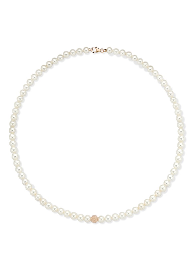 Diamond Point Rose gold necklace white freshwater pearl Riviera