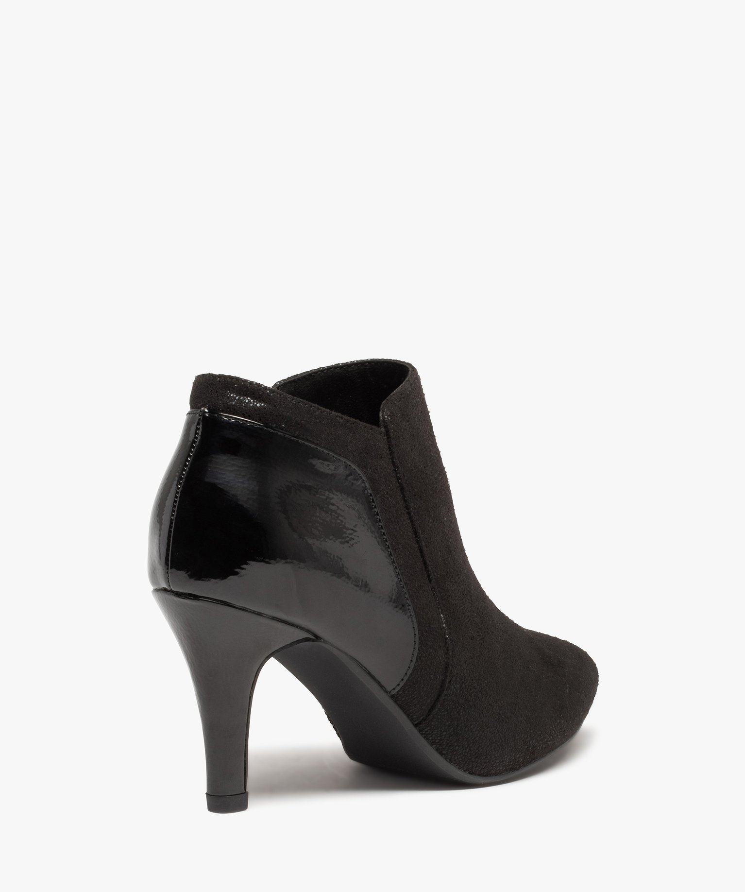 Low-boots femme unies à talon aiguille et bout pointu noir | GEMO