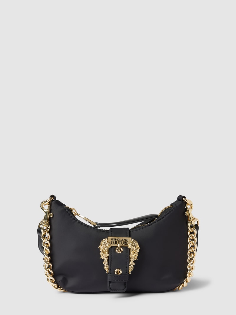 Handtasche mit Label-Detail Modell 'BARO' in schwarz