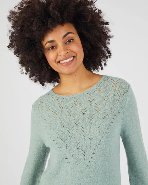 Pull maille ajourée mélange alpaga