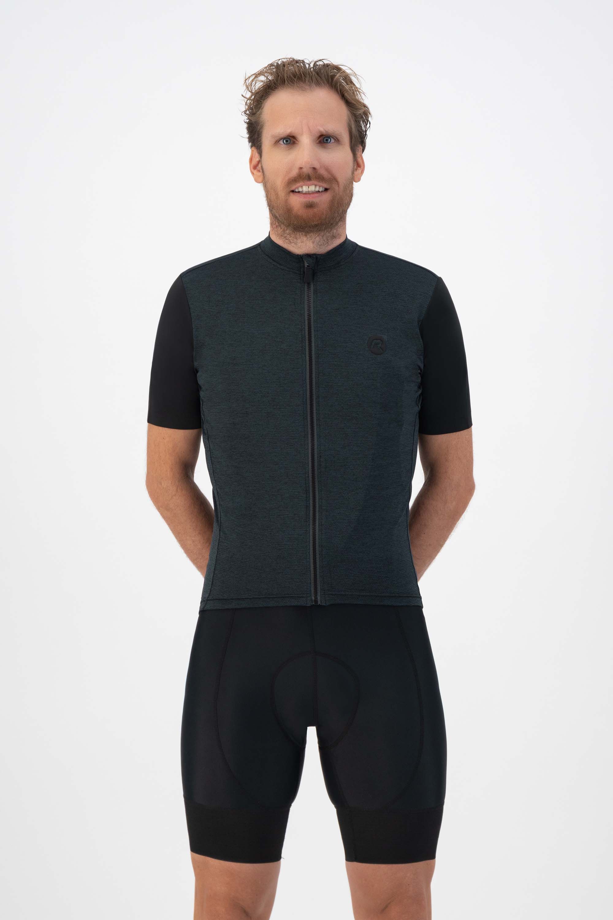 Rogelli Melange Grau/Schwarz Herren Radtrikot Kurzarm