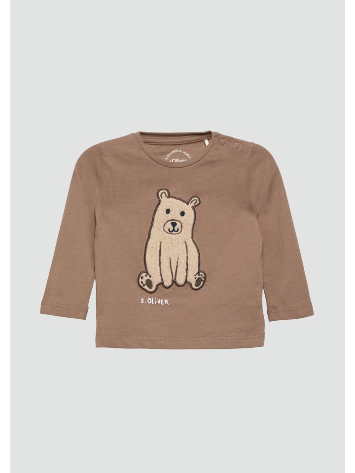 s.Oliver T-Shirt langarm in Braun günstig kaufen