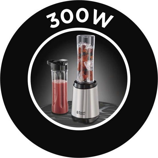 RUSSELL HOBBS Standmixer Mix & Go Steel 23470-56, 300 W, (Smoothie Maker) Edelstahl/schwarz, klein