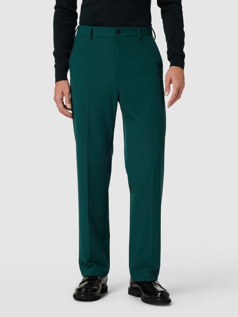 Regular Fit Anzughose mit Bundfalten Modell 'Joe' in grün