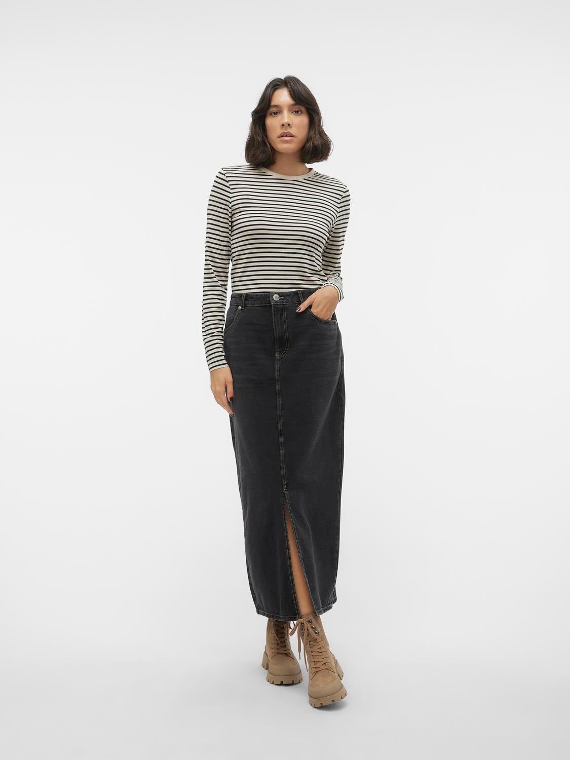 VMKYLE Hohe Taille Langer Rock