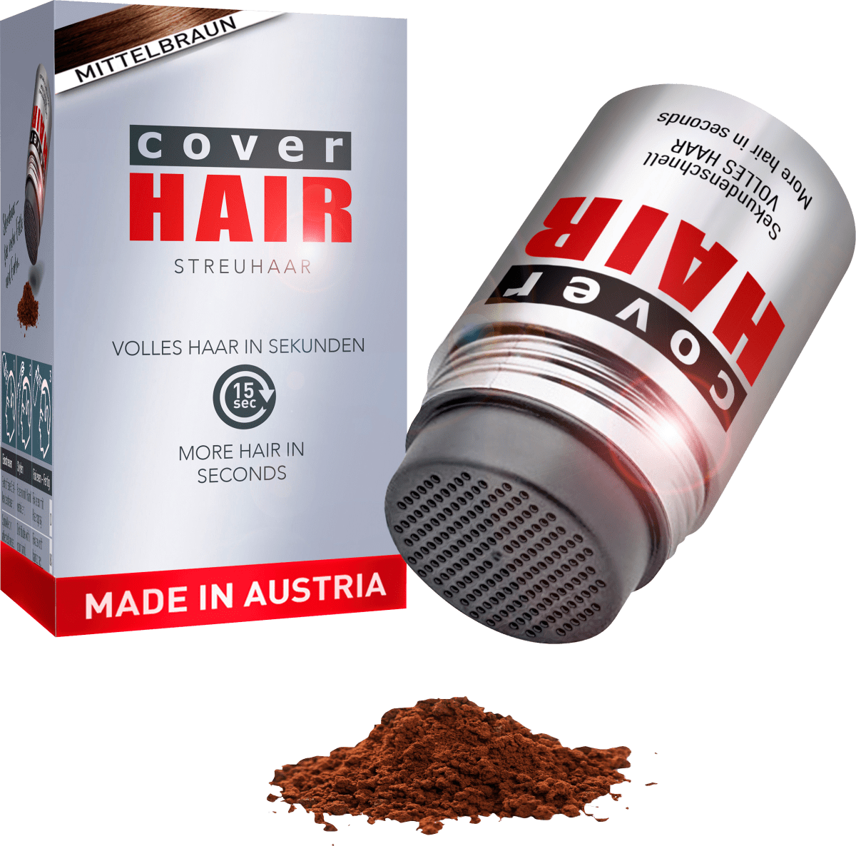 Streuhaar Haarverdichter Mittelbraun, 14 g