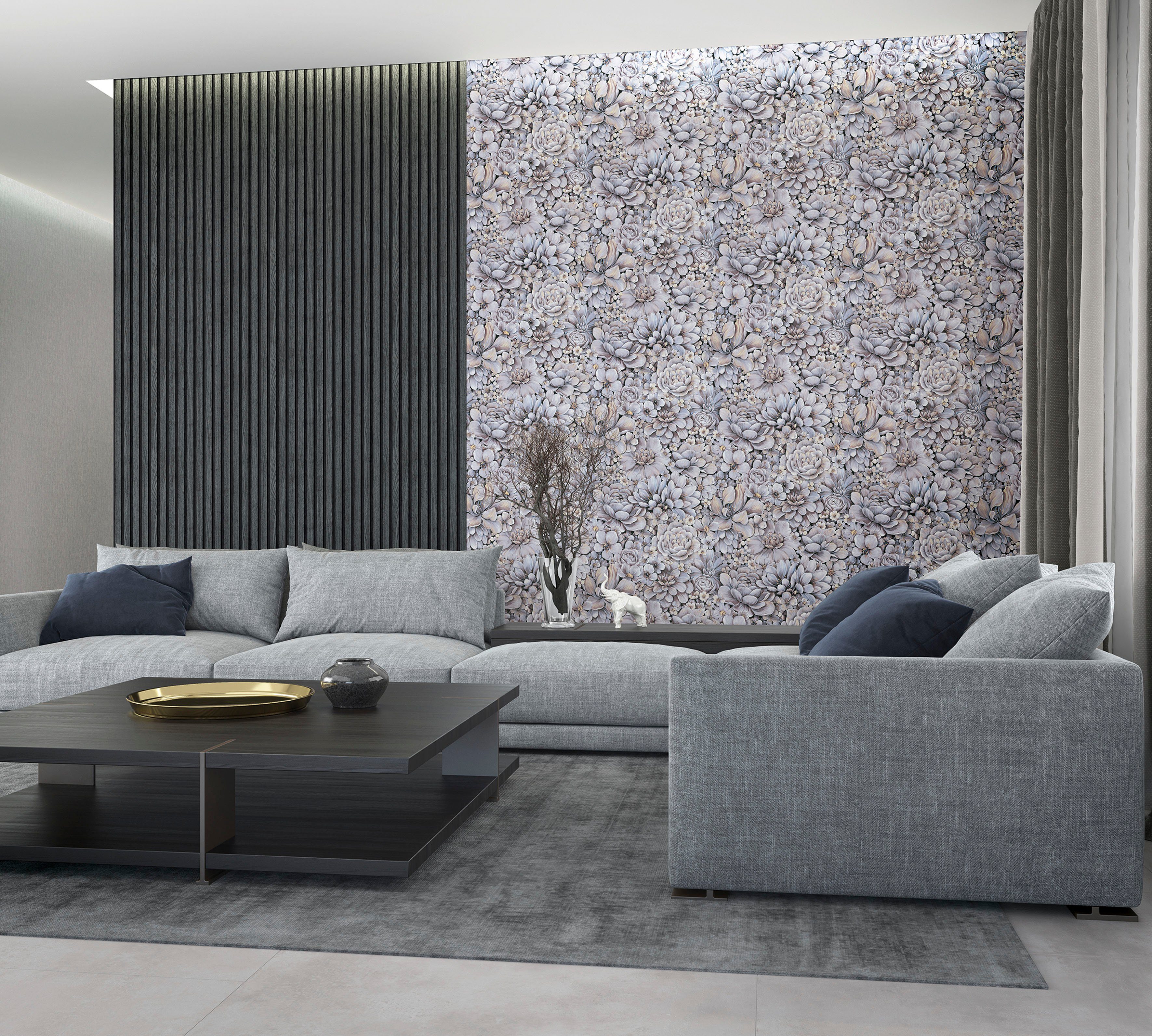 Marburg Vliestapete Timber, geprägt, matt, 3D moderne Vliestapete für Wohnzimmer Schlafzimmer Küche