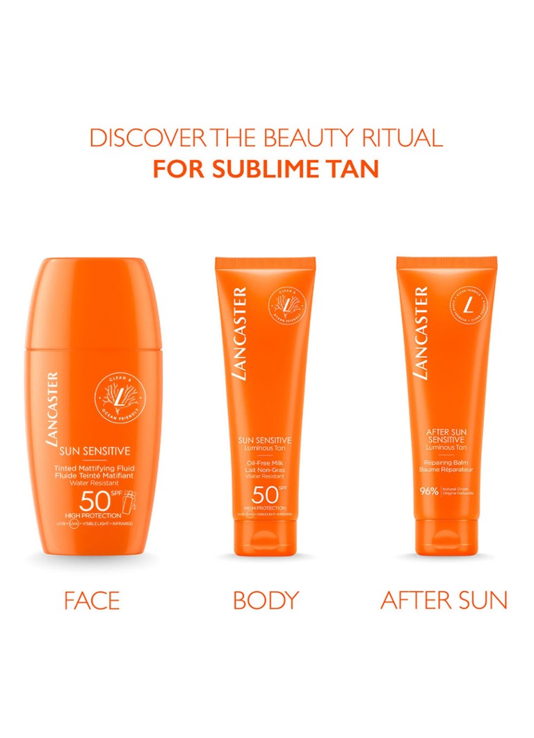 Fluid matifiant Lancaster Sun Sensitive cu culoare SPF50 - Protecție solară cu culoare