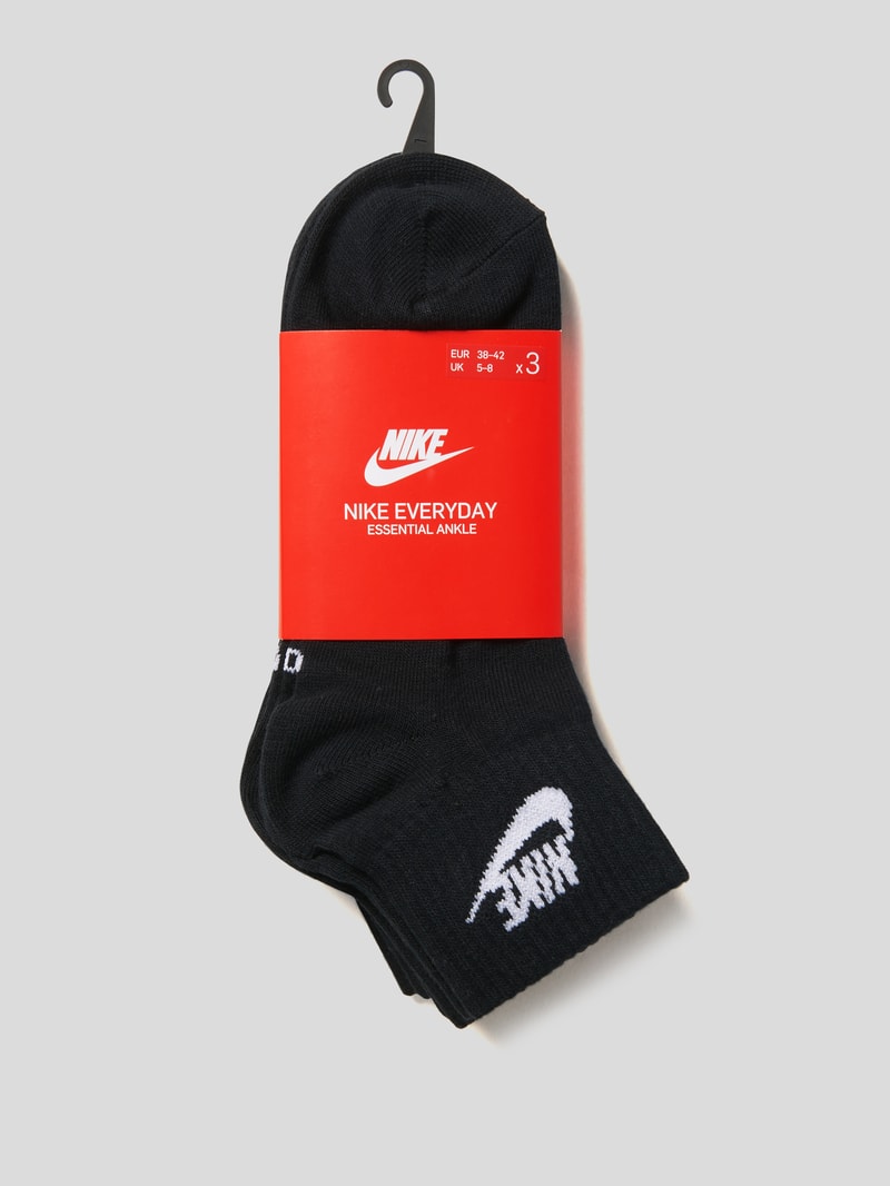 Socken mit Label-Print im 3er-Pack Modell 'EVERYDAY' in schwarz
