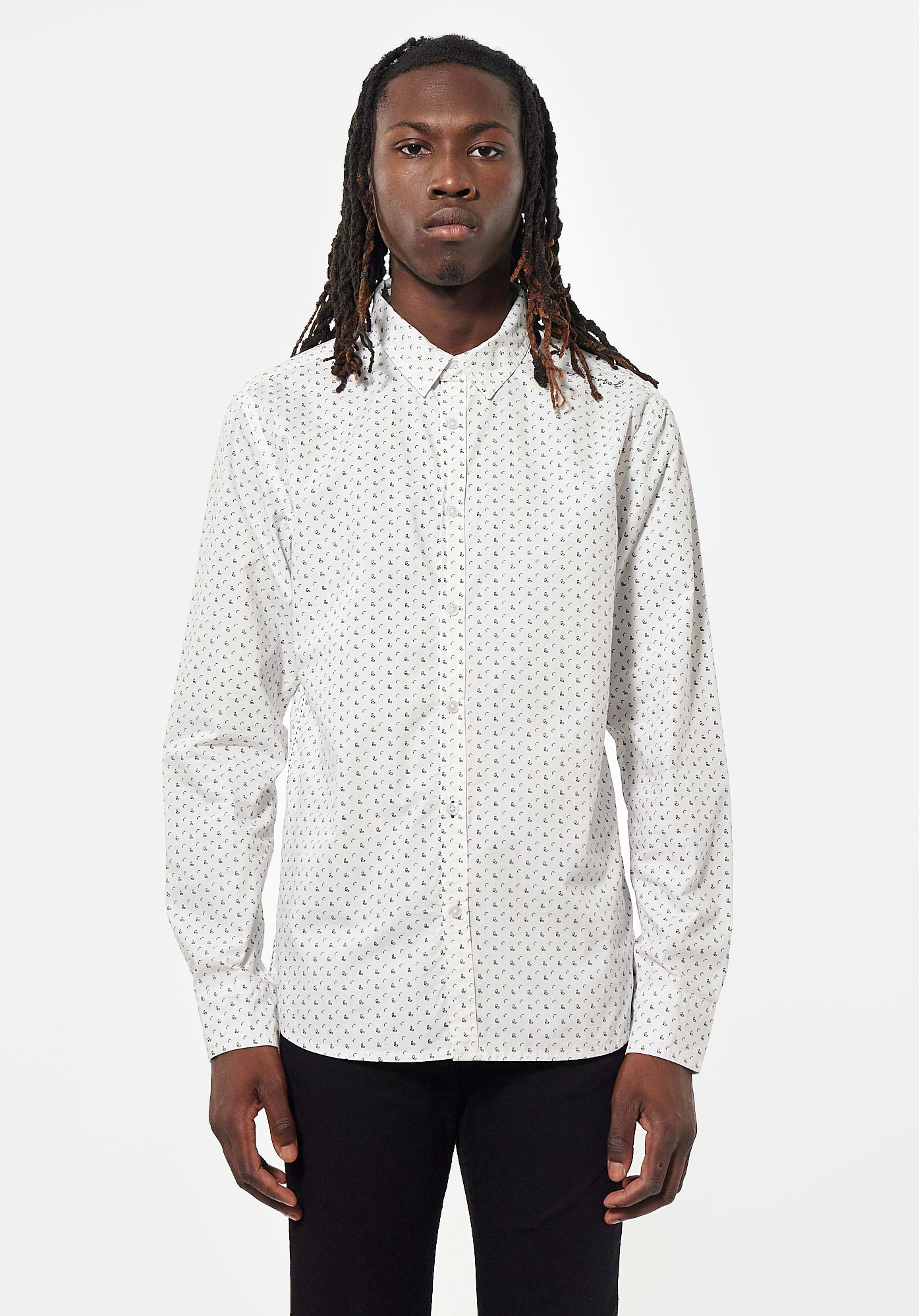 TITO   Chemise blanche all over Homme en 100% coton bio