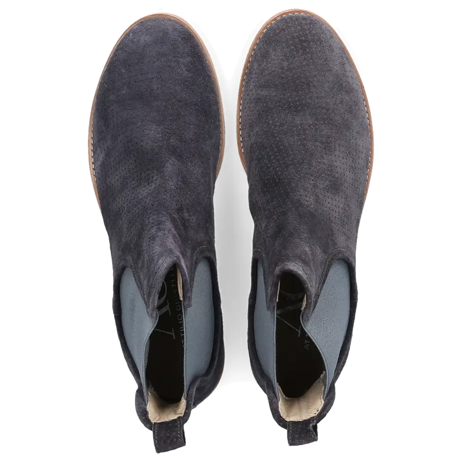 AGL Attilio Giusti Leombruni - Chelsea Boots D706504 Veloursleder - blau