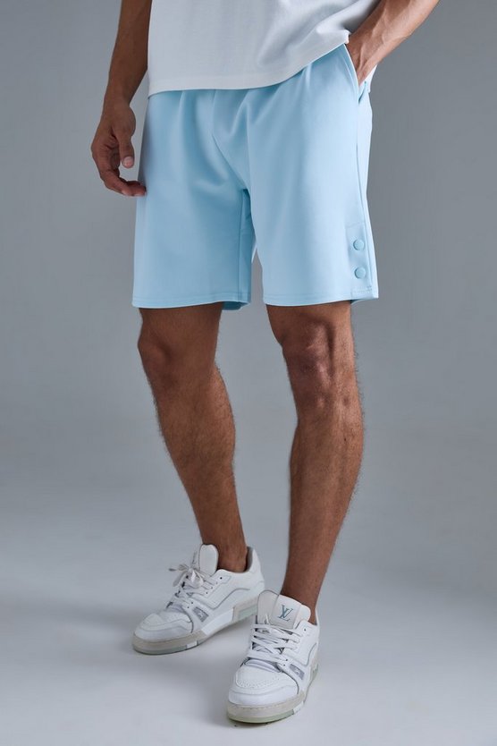 Lockere Scuba Shorts mit Druckknöpfen