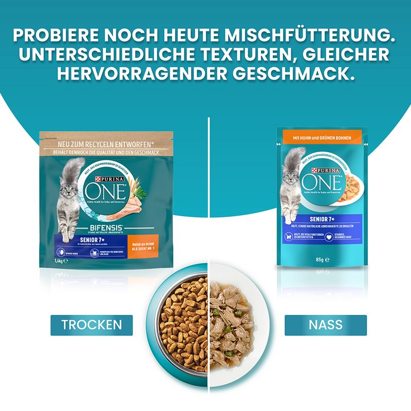 PURINA ONE Senior 7+ mit Huhn & grünen Bohnen