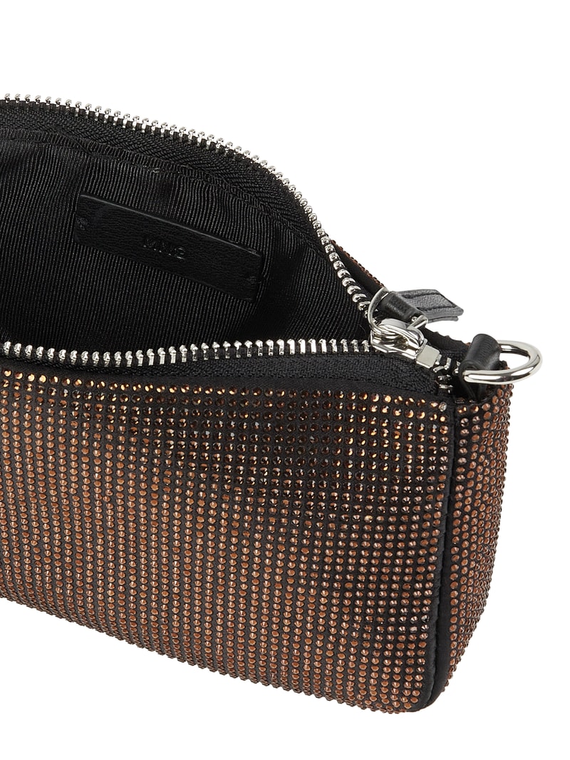Pochette mit Strasssteinen in schwarz