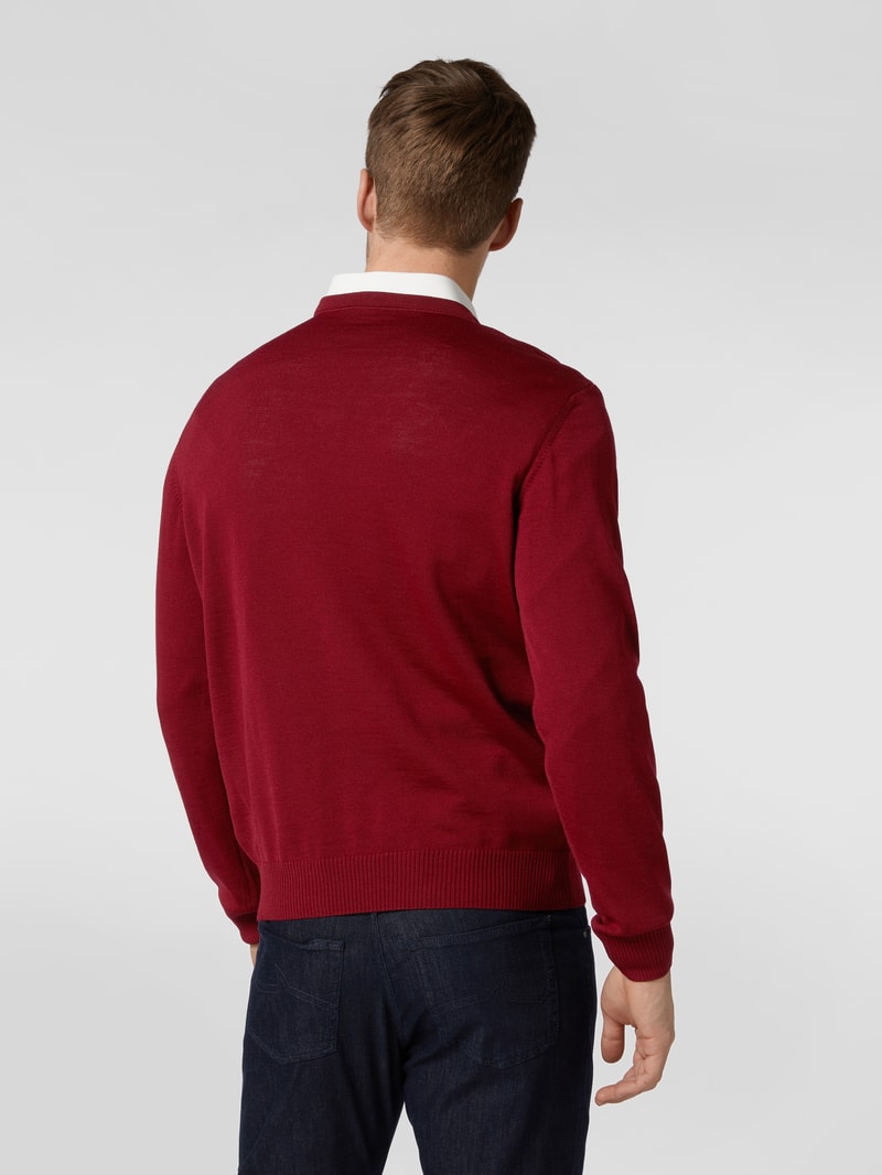 Pullover aus Schurwolle in bordeaux rot