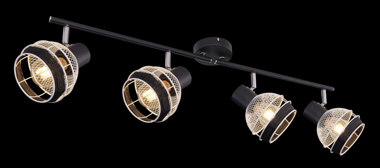 Globo Lighting - GRIDDY - Strahler Metall schwarz matt, 4x E27
