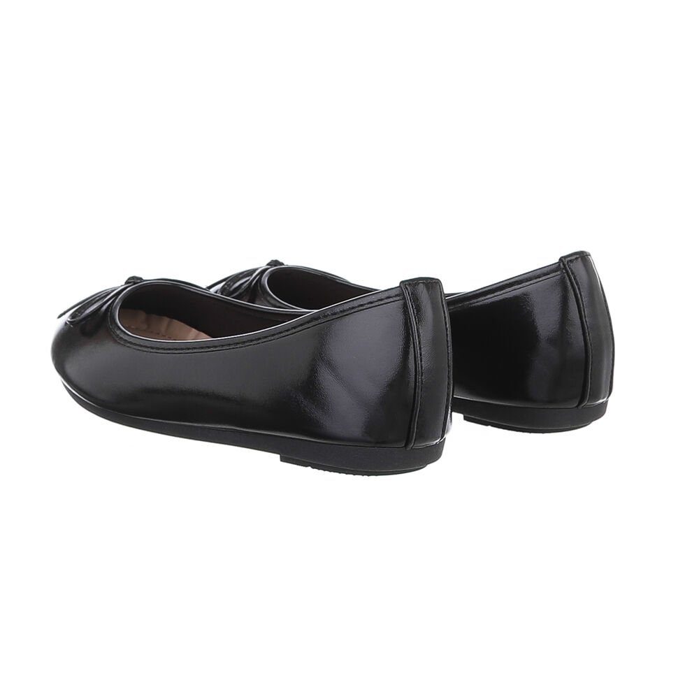 Ital-Design Damen Schlupfschuhe Freizeit Ballerina Blockabsatz Klassische Ballerinas in Schwarz