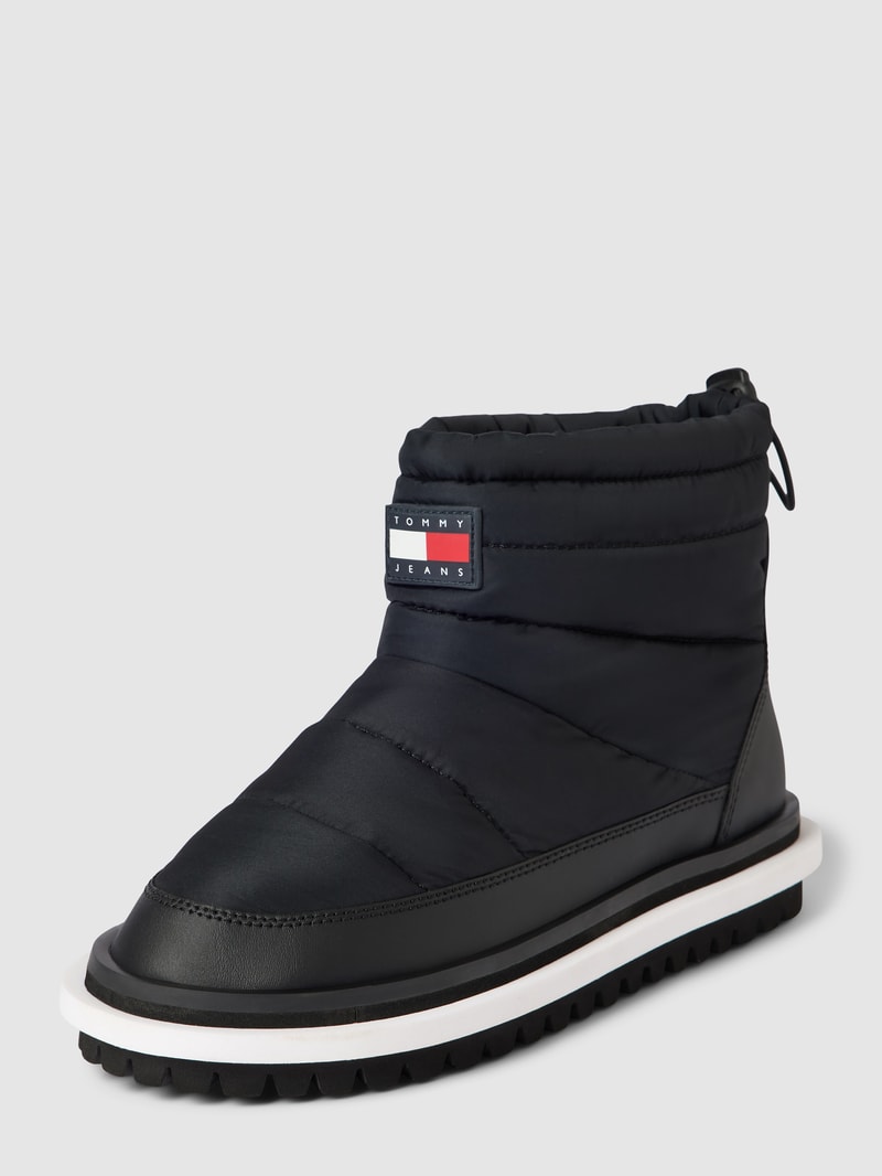 Stiefel mit Leder-Anteil in schwarz