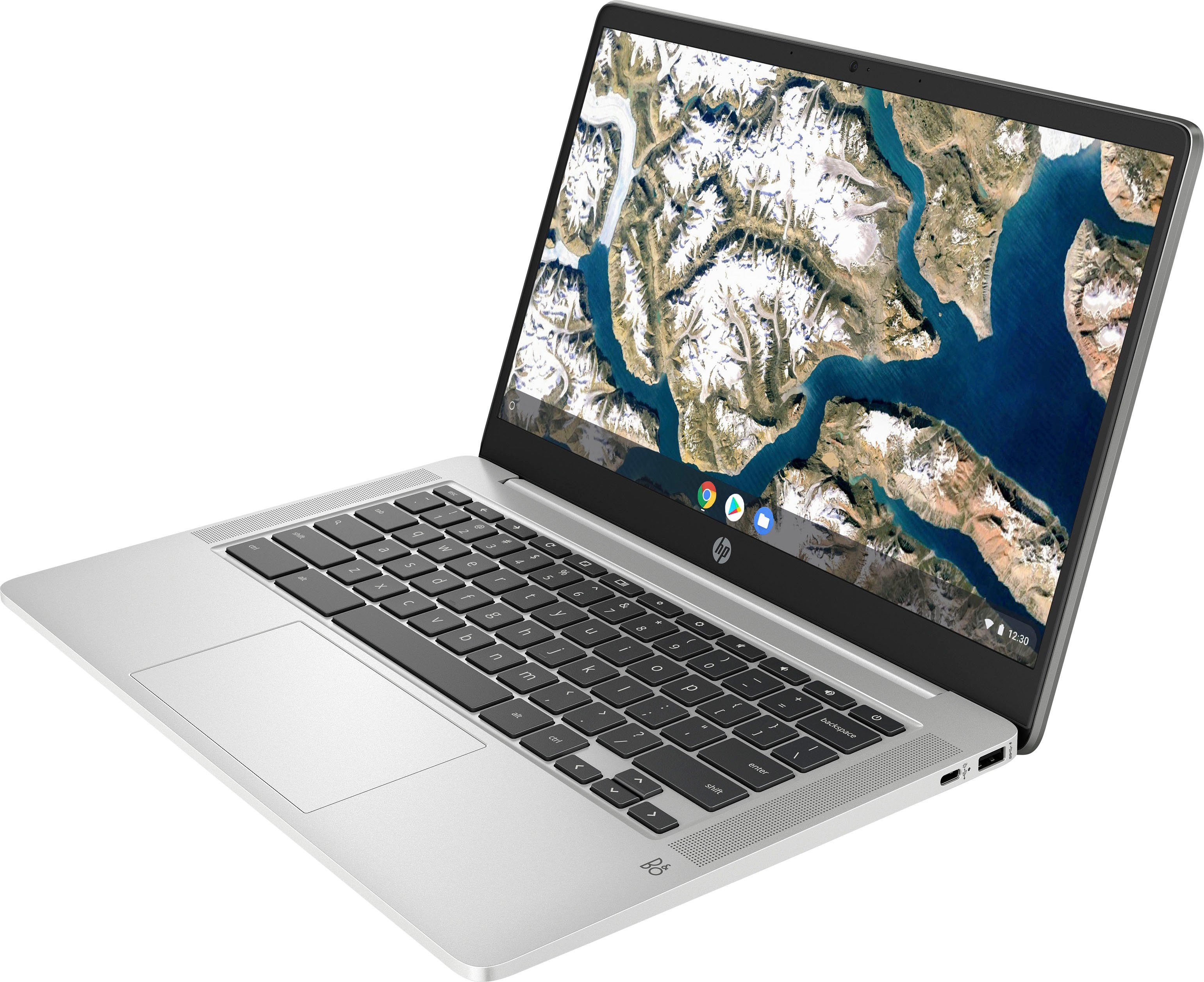 HP 14a-na0245ng Chromebook (35,6 cm/14 Zoll, Intel Pentium Silber N5030, UHD Graphics, 128 GB SSD)