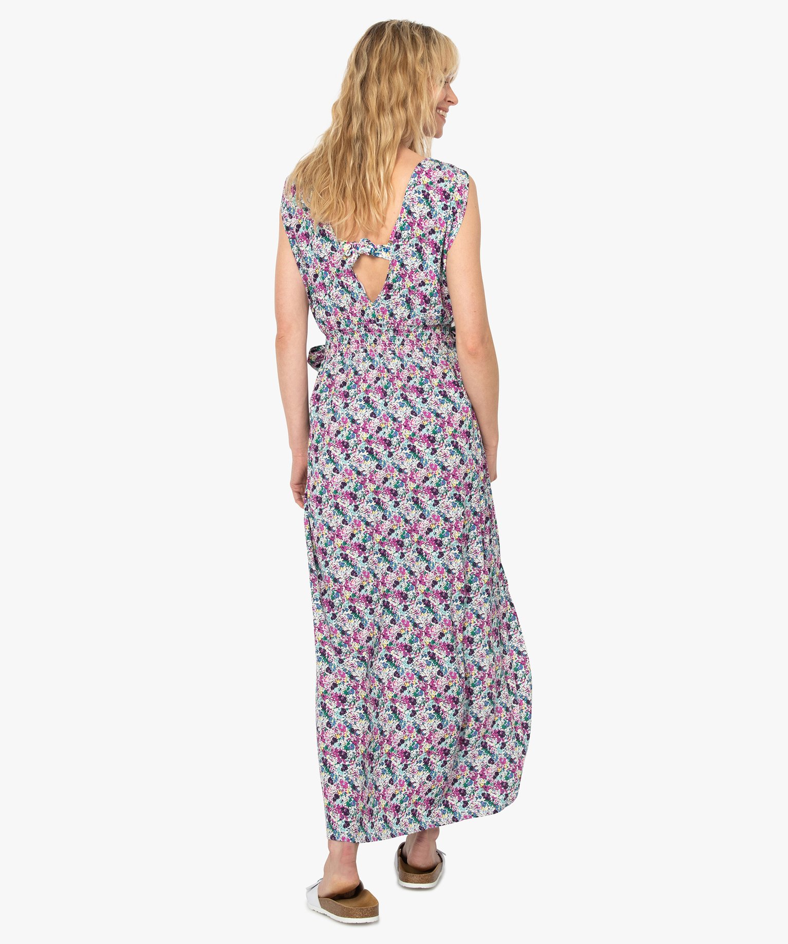 Robe de plage femme imprimée longue et échancrée imprime | GEMO