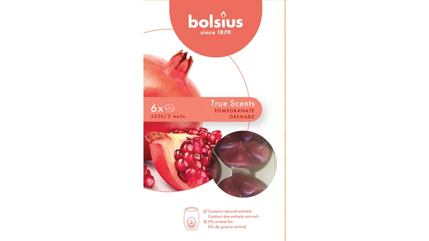 bolsius Wax Melts True Scents 6er Pack Granatapfel Granatapfel