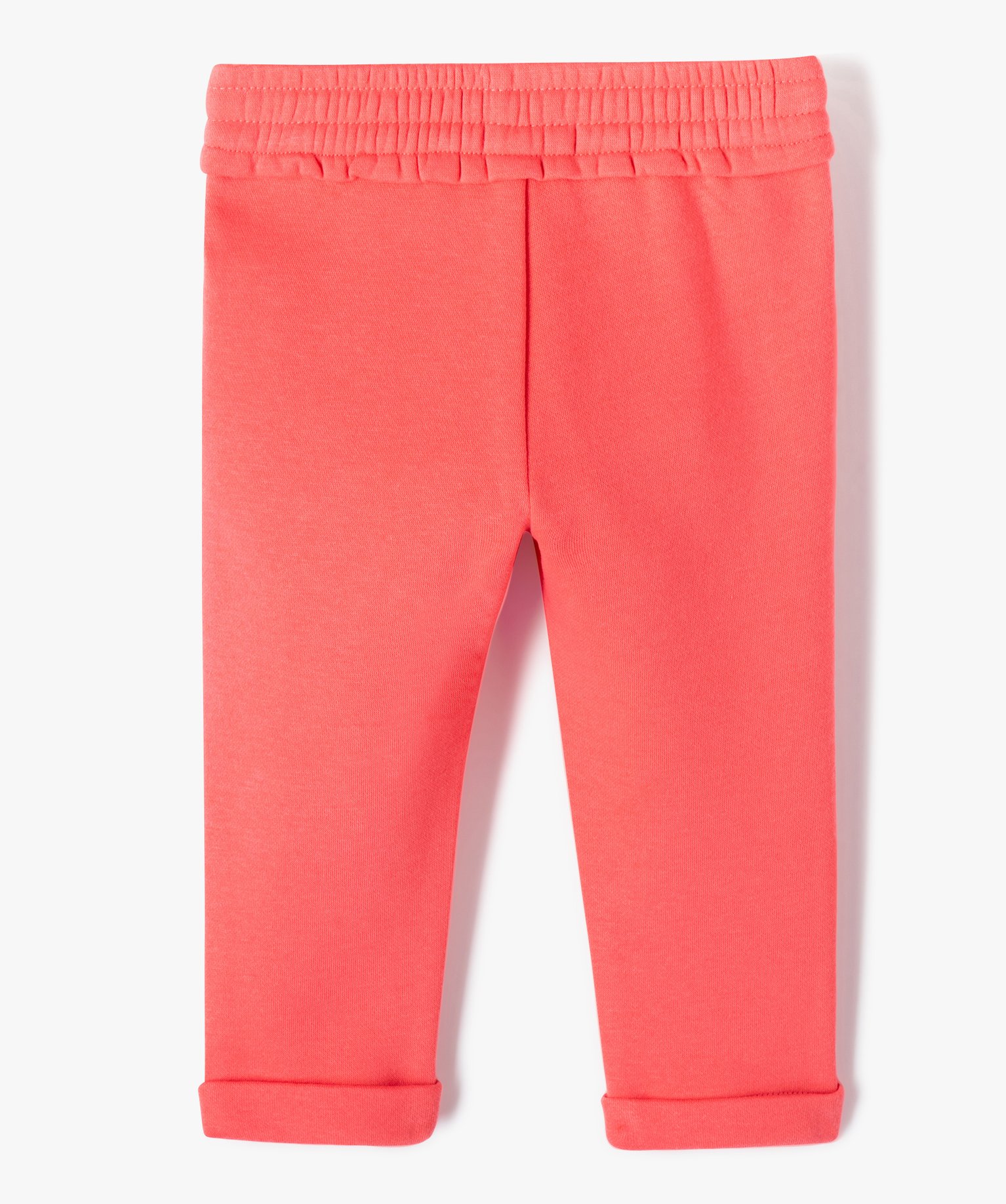 Pantalon bébé fille à pinces en maille rose fonce | GEMO