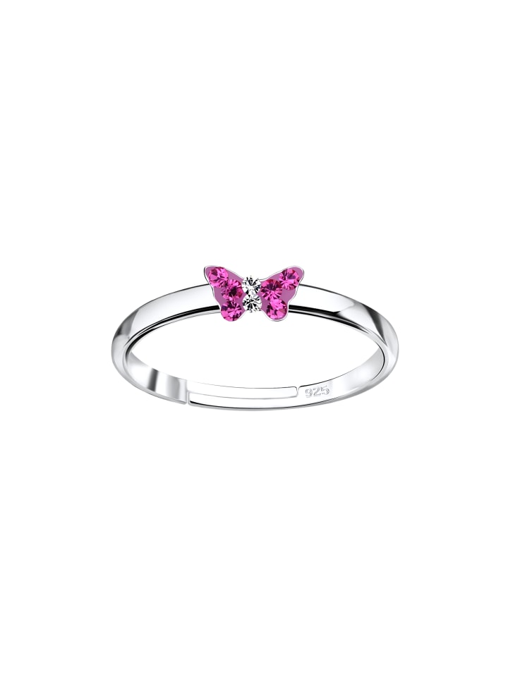 Alexander York Kinderschmuck-Ring SCHMETTERLING fuchsia in 925 Sterling Silber günstig kaufen onesize
