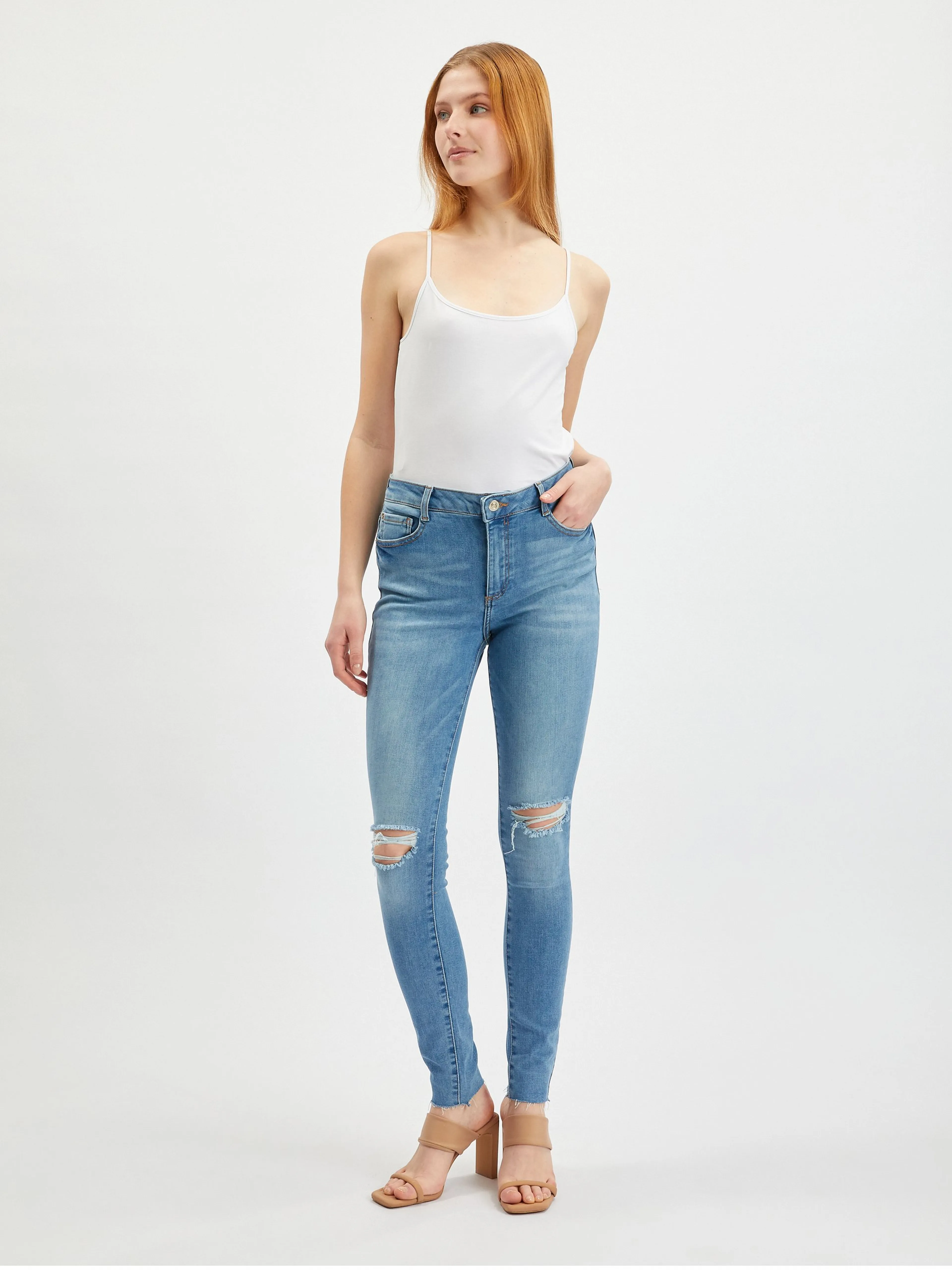 Hellblaue Skinny-Fit-Jeans für Damen ORSAY