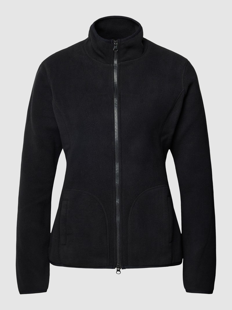 Fleecejacke mit Zweiwege-Reißverschluss in schwarz